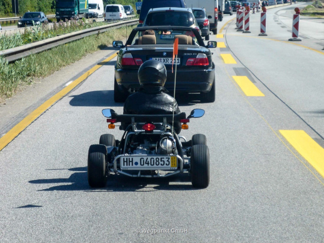 Ein ganz besonderes Gefährt auf der Autobahn Richtung Flensburg