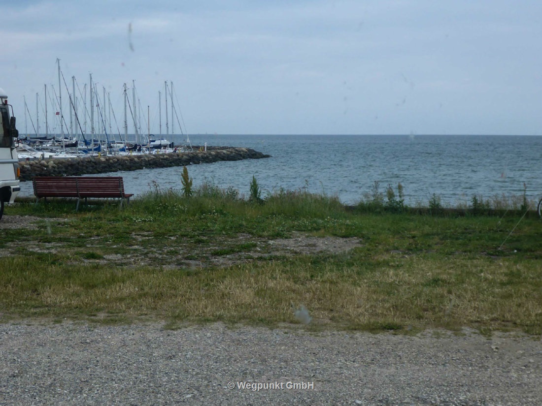 Der Stellplatz an der Marina von Fredrikshavn in Dänemark