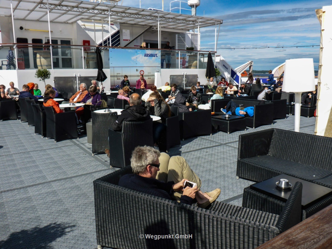 Das Sonnendeck der Stena Saga