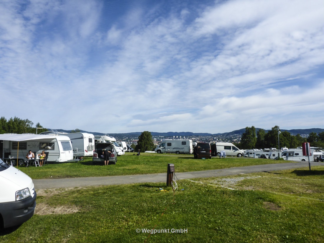 Die Sicht vom Camping auf die Stadt Oslo