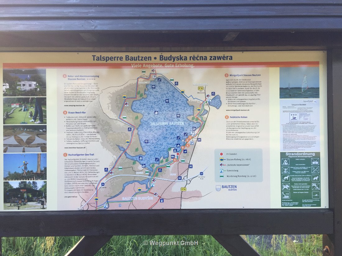 Die Umgebung der Talsperre Bautzen an welcher der Campingplatz liegt